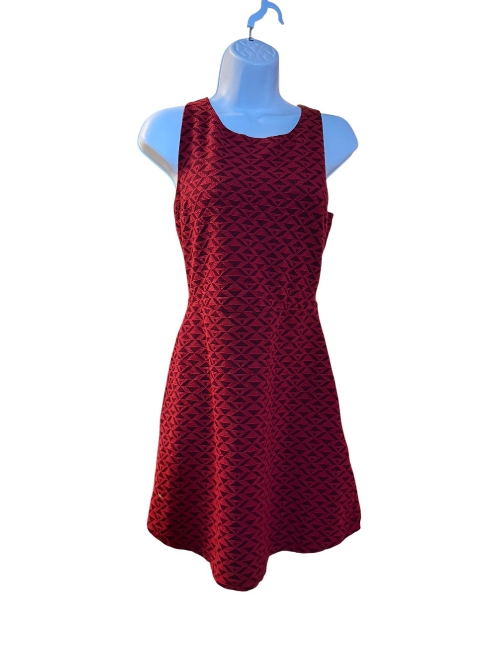 Hollister Burgundy Patterned Fit & Flare Dress